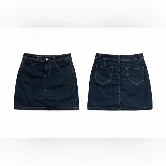St. John’s Bay Dark Wash Denim Blue Skort Size 2 – Stretch Jean Skort 5-Pocket - Picture 2 of 5